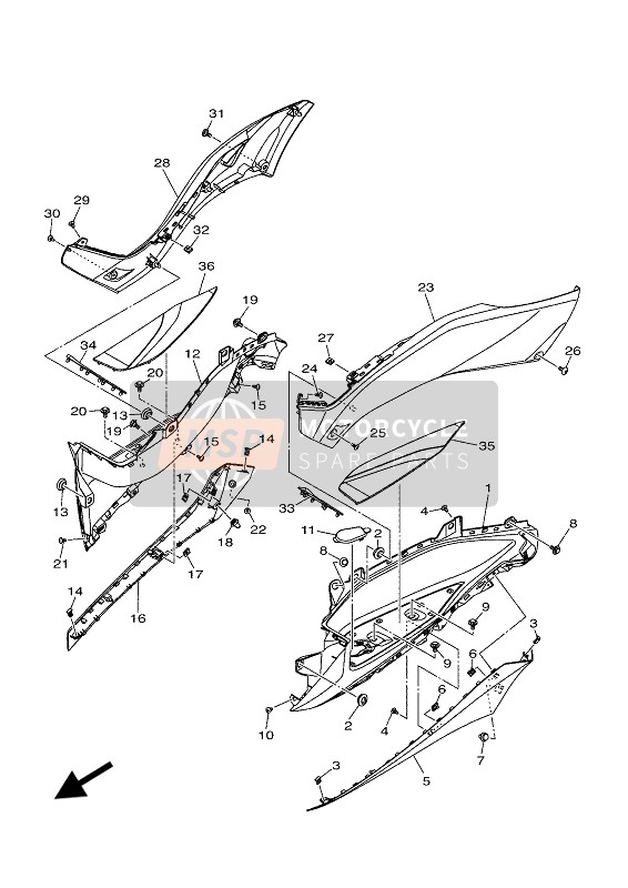 Yamaha X-MAX 400 ABS 2019 Stand & Footrest 2 for a 2019 Yamaha X-MAX 400 ABS